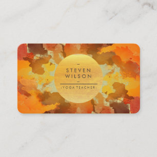 Carte De Visite Aquarelle Yoga Enseignant Holistique Art Vintage