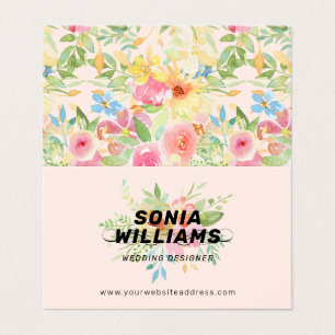 Carte De Visite Aquarelles bouquet de fleurs délicates