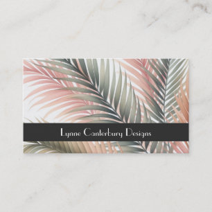Carte De Visite Aquarelles Tropical Palm Feuille