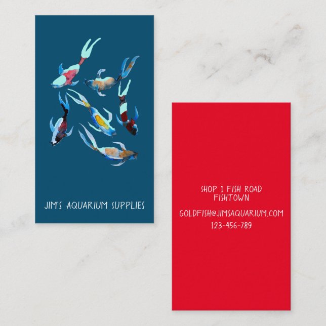 Carte De Visite Aquarium et fournitures pour animaux de compagnie (Devant / Derrière)