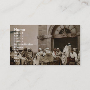 Carte De Visite Arabes à un café, cru Photochr d'Alger, Algérie