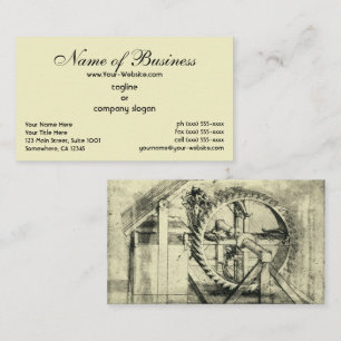 Carte De Visite Arbalète alimentée par tapis roulant de Léonard de