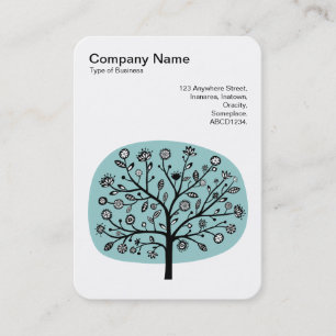 Carte De Visite Arbre à fleurs II - Bleu clair Vert