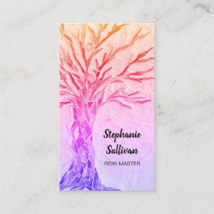 Carte De Visite Arbre arc-en-ciel Reiki