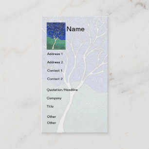 Carte De Visite Arbre blanc maigre avec le ciel tourbillonnant