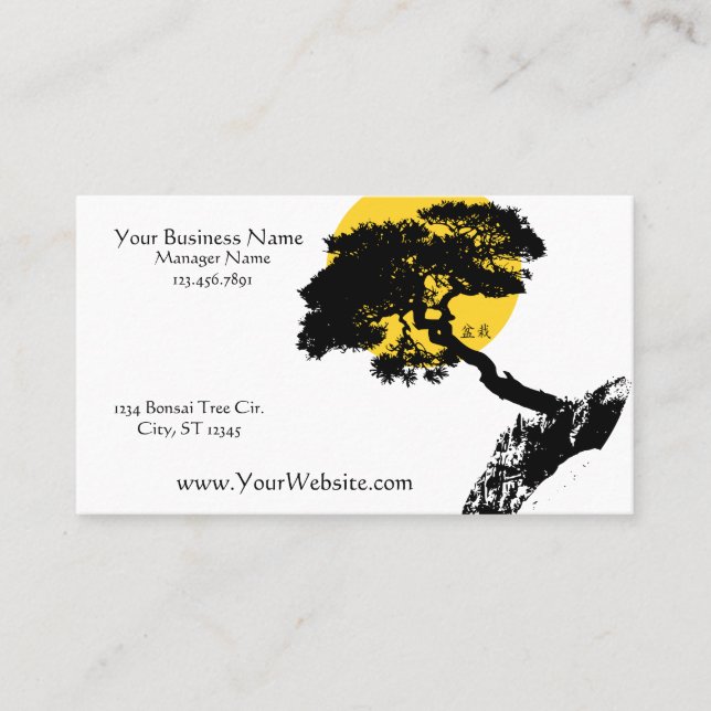 Carte De Visite Arbre Bonsai personnalisable (Devant)