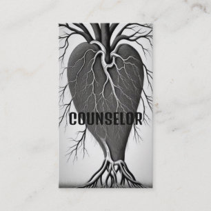 Carte De Visite Arbre cardiaque du conseiller avec racines