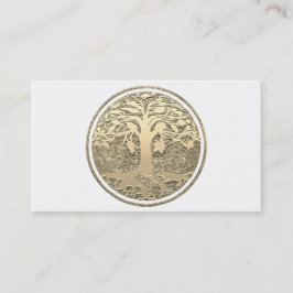Carte De Visite Arbre de cercle d'or avec Butterly