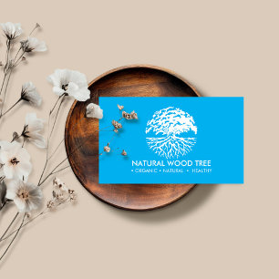 Carte De Visite Arbre de forêt de nature bleue