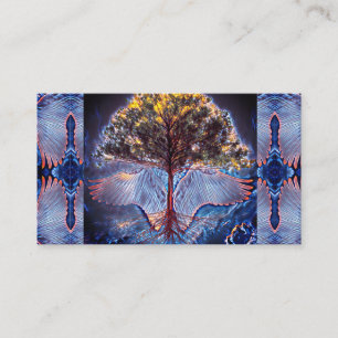 Carte De Visite Arbre de la vie apaisant avec des ailes d'ange
