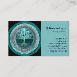 Carte De Visite Arbre de la vie bleu et turquoise