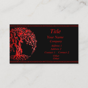Carte De Visite Arbre de Mehndi de la vie (henné) (rouge)