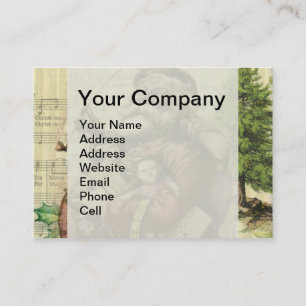 Carte De Visite Arbre de Noël du Père Noël joyeux Illustration cla