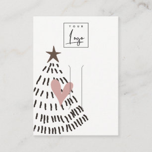 Carte De Visite Arbre de Noël Minimal Moderne Logo Épingle à Cheve