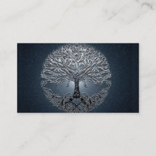 Carte De Visite Arbre de nuit paisible de ciel bleu de la vie