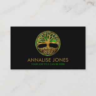 Carte De Visite Arbre de vie celtique - Yggdrasil - Emerald Green