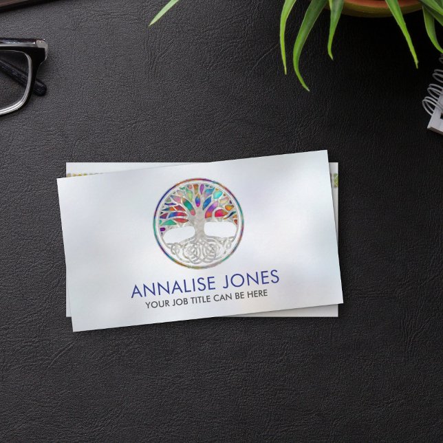 Carte De Visite Arbre de vie celtique - Yggdrasil - Perle et coule (Créateur téléchargé)