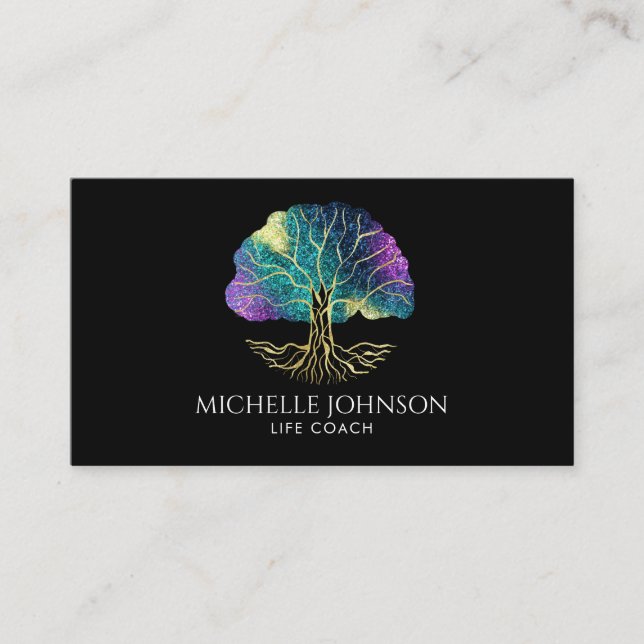 Carte De Visite Arbre de vie Coach organisateur d'événements Yoga  (Devant)