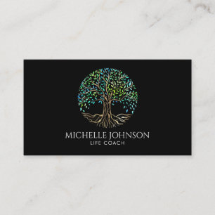 Carte De Visite Arbre de vie Coach organisateur d'événements Yoga 