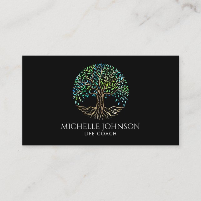 Carte De Visite Arbre de vie Coach organisateur d'événements Yoga  (Devant)