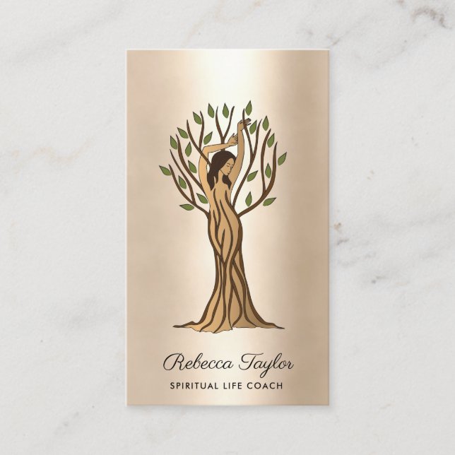 Carte De Visite Arbre de vie Femme Thérapie Psychologie Vie Coach  (Devant)