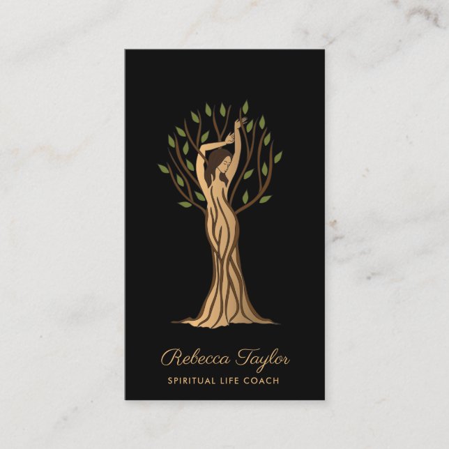 Carte De Visite Arbre de vie Femme Thérapie Psychologie Vie Coach  (Devant)