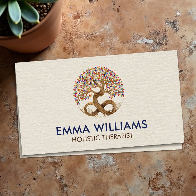 Carte De Visite Arbre de vie - Infinité - Arc en ciel/Chakra Feuil (Créateur téléchargé)