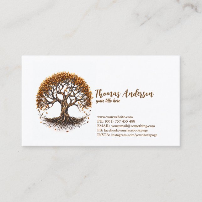 Carte De Visite Arbre de vie moderne Wellness Life Coach (Devant)