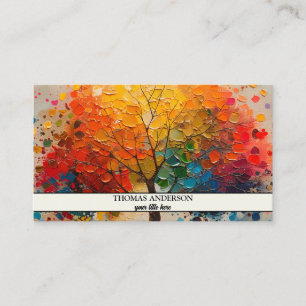 Carte De Visite Arbre de vie personnalisé moderne - Feuilles color