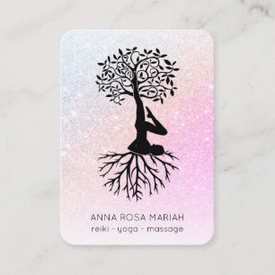Carte De Visite *~* Arbre de vie Yoga Zen QR Parties scintillant p