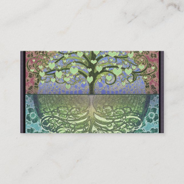 Carte De Visite Arbre des coeurs et de l'amour de la vie (Devant)
