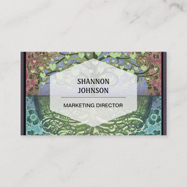 Carte De Visite Arbre des coeurs et de l'amour de la vie (Devant)