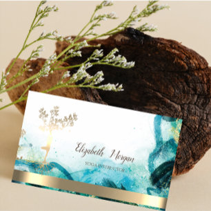 Carte De Visite Arbre d'or femmes Silhouette Abstrait