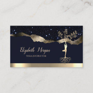 Carte De Visite Arbre d'or femmes Silhouette Parties scintillant n