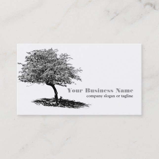 Carte De Visite Arbre et ombre l noirs et blancs (Devant)