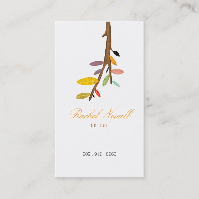 CARTE DE VISITE ARBRE FACEBOOK ET LOGO FAIT MAIN D'ETSY (Devant)