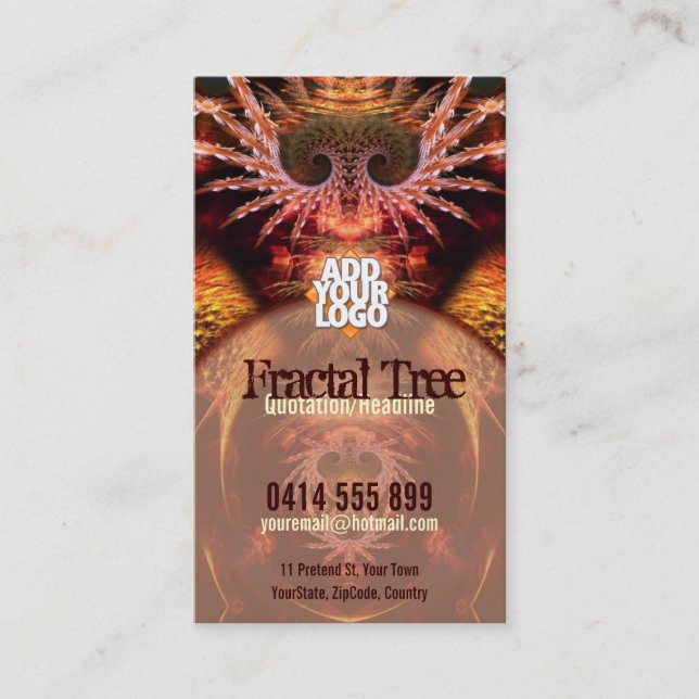 Carte De Visite Arbre fractal Visionnaire Nouvel Âge avec Logo Bus (Devant)