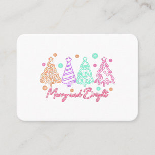 Carte De Visite Arbre joyeux et lumineux Noël néonMerry et Brig