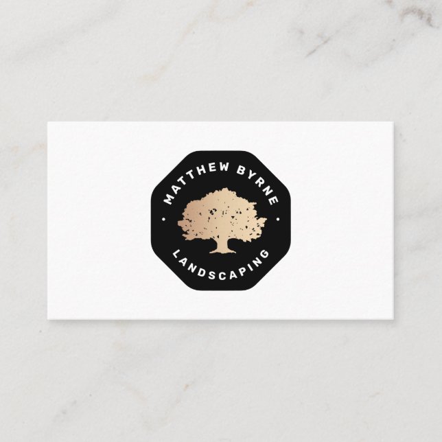 Carte De Visite Arbre Landscaper Landscaper Emblem Business (Devant)