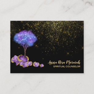 Carte De Visite *~* Arbre Parties scintillant d'or Amethyst Jewels
