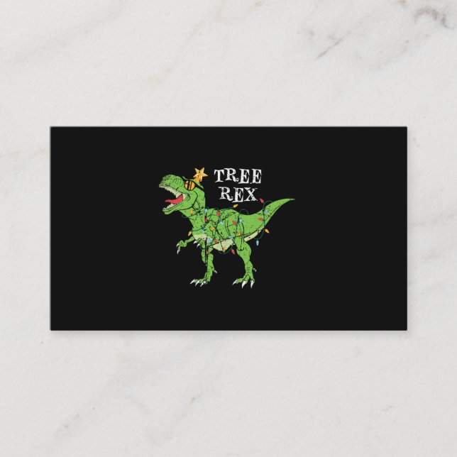 Carte De Visite Arbre Rex Dinosaur Drôle joli Pajama de Noël (Devant)