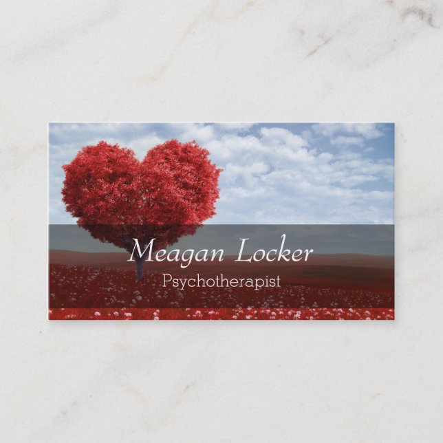 Carte De Visite Arbre rouge de coeur de psychologie (Devant)