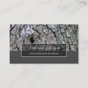 Carte De Visite Arbre rustique surface grise rectangle bandes bu