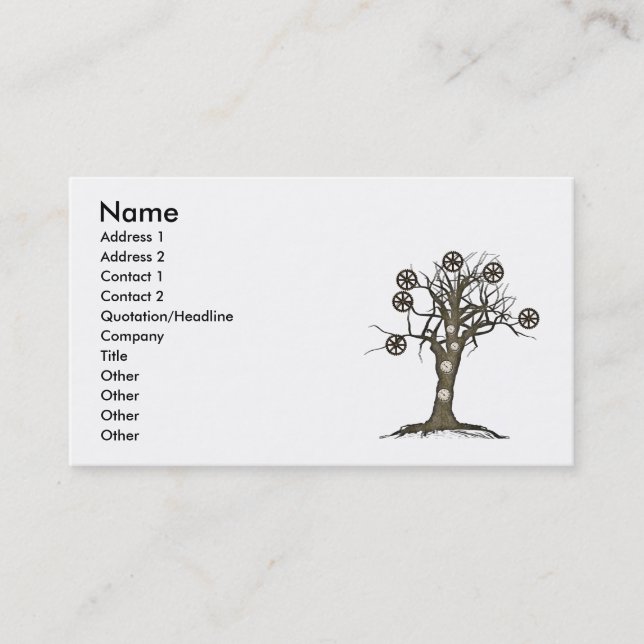 Carte De Visite arbre steampunk (Devant)