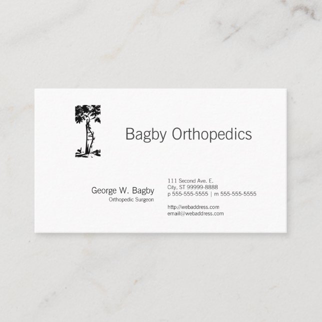 Carte De Visite Arbre tordu de chirurgie orthopédique (Devant)