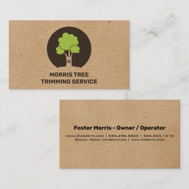 Carte De Visite Arbres | Logo d'aménagement paysager (Devant / Derrière)