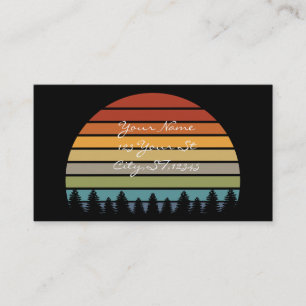 Carte De Visite Arbres multicolores Thunder_Cove de silhouette du
