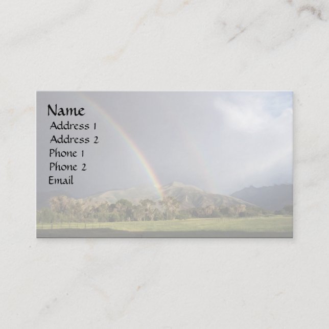 Carte De Visite Arc-en-ciel au-dessus des pâturages (Devant)