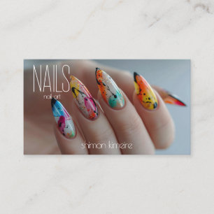 Carte De Visite Arc-en-ciel Clou Art Manicuriste Fidélité