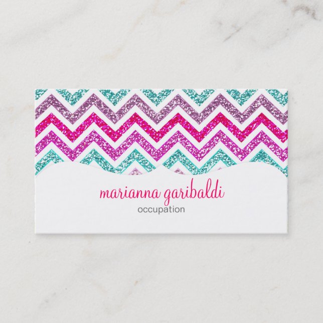 Carte De Visite Arc-en-ciel Coloful Bling Girly de parties (Devant)